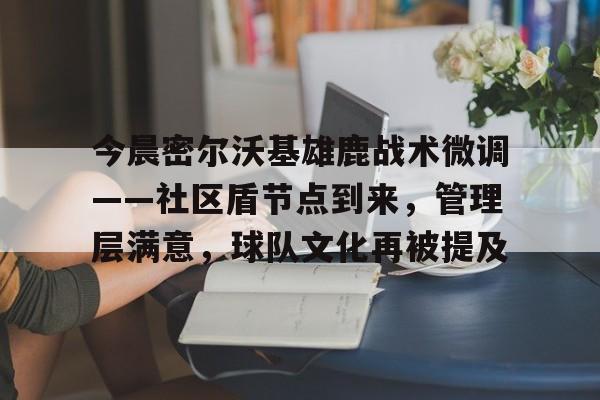 九游游戏攻略-今晨密尔沃基雄鹿战术微调——社区盾节点到来，管理层满意，球队文化再被提及的简单介绍